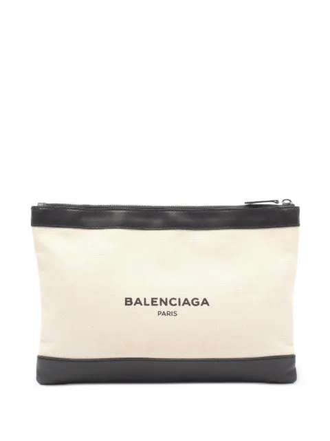 Balenciaga Pre-Owned 2000s Navy Clip M clutch bag Neutrals 1088818