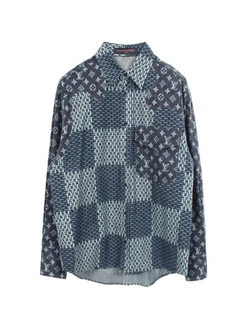 Louis Vuitton Pre-Owned x Nigo 2010s Giant Damier Monogram shirt Blue 1088918