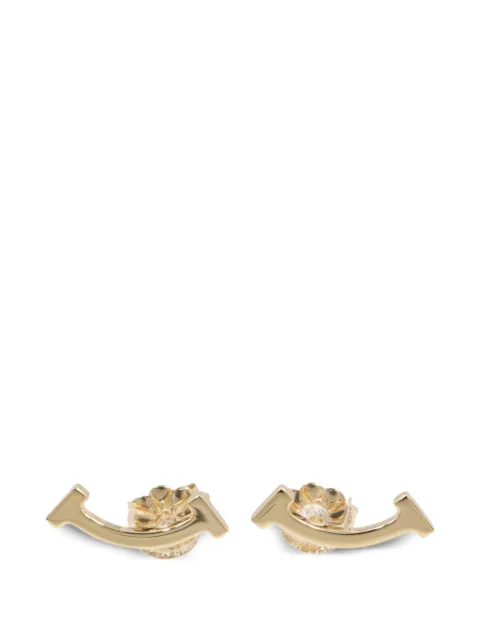 Tiffany & Co Eyewear 2010s mini T-smile earrings Gold 1087713