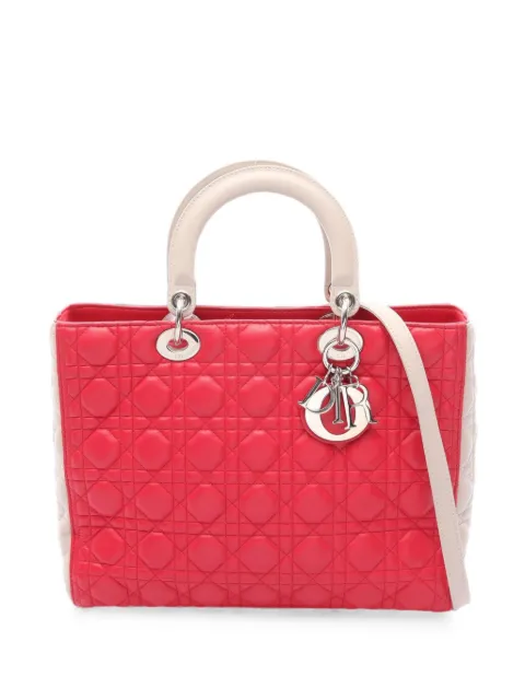 Christian Dior Pre-Owned large 2000s Lady Dior Cannage handbag Pink 1088357