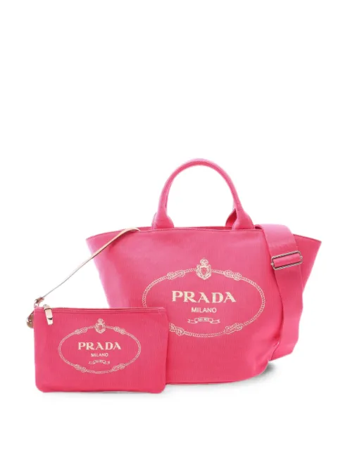 Prada Pre-Owned 2010s Canapa logo tote bag Pink 1087495