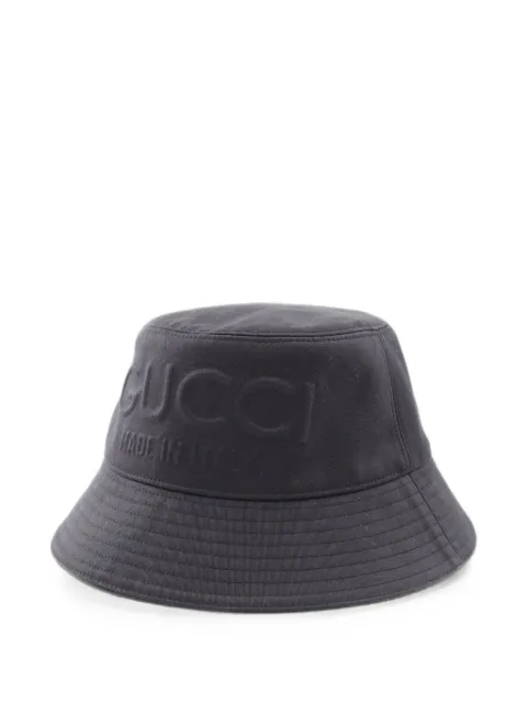 Gucci Pre-Owned 2010s embossed logo bucket hat Black 1087067