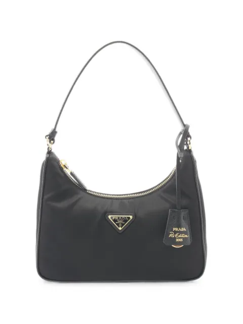 Prada Pre-Owned 2020s mini Re-Edition 2005 Re-Nylon shoulder bag Black 1089481