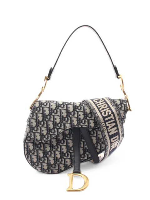 Christian Dior Pre-Owned 2010s Oblique Saddle shoulder bag Blue 1088782