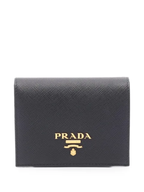 Prada Pre-Owned 2020s Saffiano-leather bi-fold wallet Black 1089646