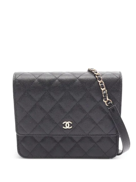 CHANEL Pre-Owned 2018-2019 matelassé wallet Black 1089967