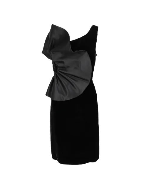 Giorgio Armani Pre-Owned bow-detail velvet midi dress Black W27526166