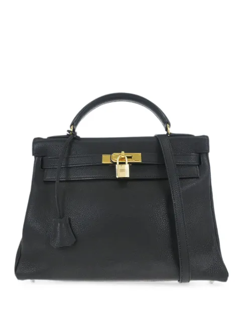Hermès Pre-Owned 1996 Togo Kelly 32 tote bag Black 167083