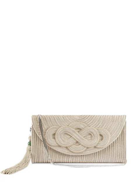 Shanghai Tang braided knot clutch bag Neutrals A5WLC402AJ00