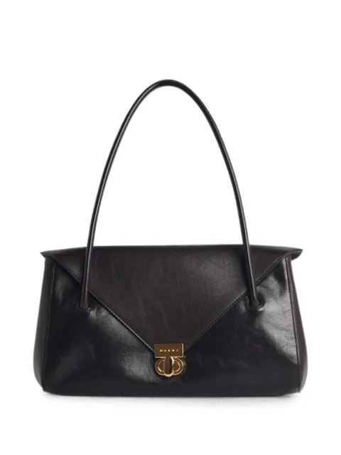 Marni East West leather shoulder bag Brown SBMP0288U0P8914