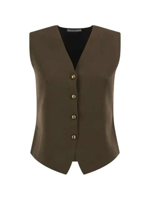 Max Mara button-fastening knitted waistcoat Green 2621356011600005