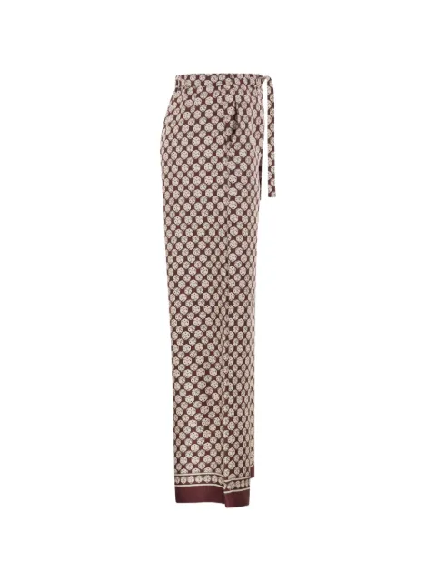 'S Max Mara dice-print silk trousers Brown 2629136012600008
