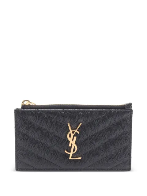 Saint Laurent Pre-Owned 2020s zip-up card case Black 1089398