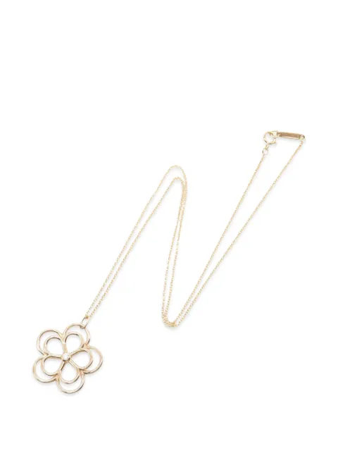 Tiffany & Co. Pre-Owned 2010s flower-pendant diamond necklace Pink 1089093