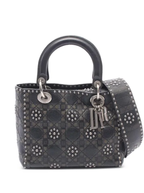 Christian Dior Pre-Owned 2000s Lady Dior studded handbag Black 1089729