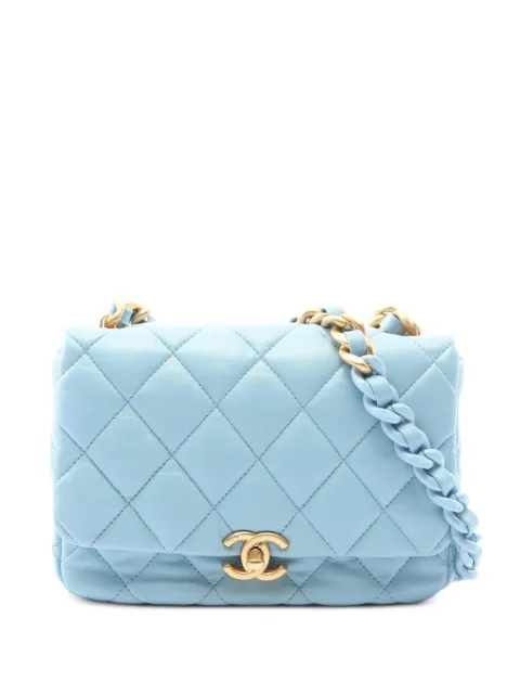 CHANEL Pre-Owned 2021 Matelassé leather 2-Way shoulder bag Blue 1087613A2P5L3E8
