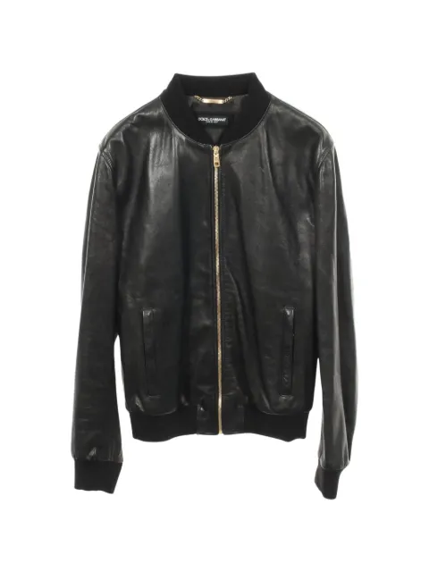 Dolce & Gabbana Pre-Owned 2010s leather bomber jacket Black 1065634