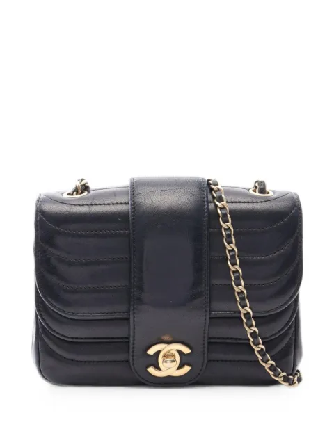 CHANEL Pre-Owned 2013-2014 Mademoiselle chain-strap leather shoulder bag Black 108846418920195