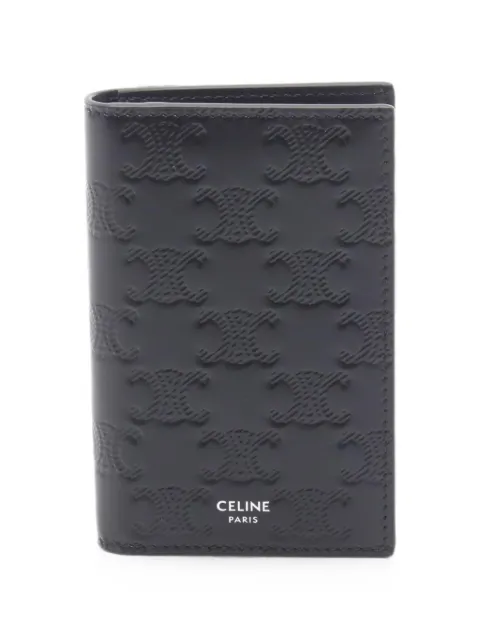 Celine Pre-Owned 2020s Triomphe embossed card case Black 1089206