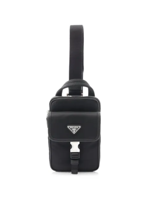 Prada Pre-Owned 2020s Re-Nylon Saffiano shoulder bag Black 1089662