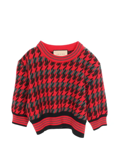 Gucci Pre-Owned 2010s houndstooth cropped sweater Red 1088914