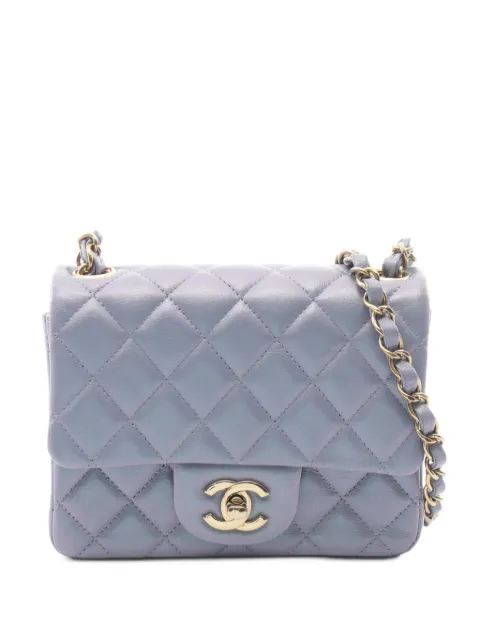 CHANEL Pre-Owned mini matelassé leather cross body bag Blue 1087641JTJEHUH2