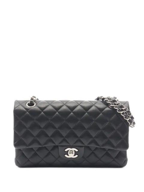 CHANEL Pre-Owned 2018-2019 Double Flap Matelassé leather shoulder bag Black 108958126192560