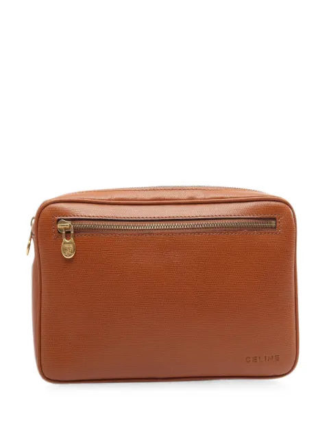 Celine Pre-Owned 2000s lizard-effect clutch bag Brown 1088396