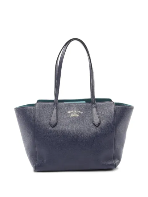 Gucci Pre-Owned 2000s Swing leather tote bag Blue 1088332