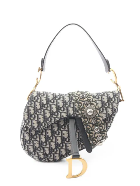 Christian Dior Pre-Owned 2010s Oblique Saddle 2-Way tote bag Blue 1088732
