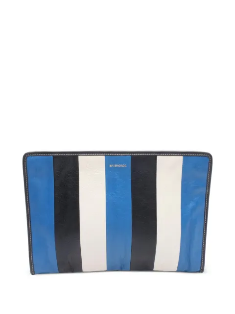 Balenciaga Pre-Owned 2000s Bazar striped clutch bag Blue 1088816