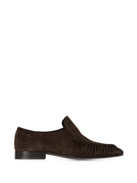 The Row gathered suede loafers Brown F1923L805