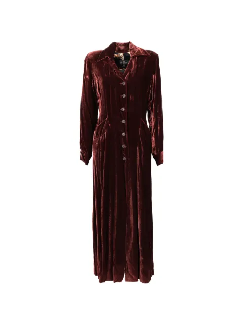 Etro Vintage velvet button-up coat Brown W27526171