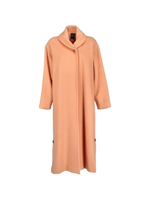 Fendi Pre-Owned shawl-collar buttoned coat Orange W27526173