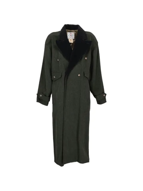 Fendi Pre-Owned double-breasted corduroy-collar coat Green W27526169