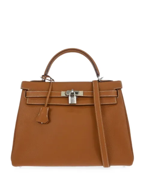 Hermès Pre-Owned 2007 Togo Kelly 32 tote bag Brown 167084