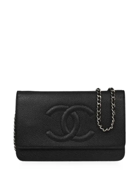 CHANEL Pre-Owned 2012 Timeless Wallet on Chain cross dody bag Black 196869
