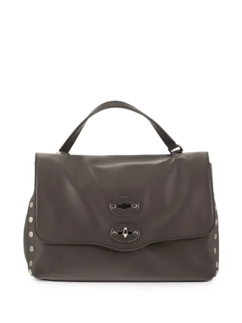 Zanellato small Postina stud-embellished leather tote bag Brown 0680101910000Z0137S