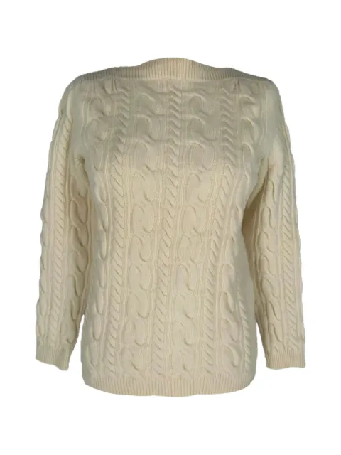 Max Mara Boat Neck cable-knit sweater Neutrals RFCPUGBCL760385W