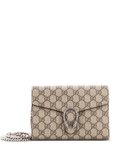 Gucci Pre-Owned Dionysus Chain Wallet GG Coated Canvas Small crossbody bag Brown JTRN9QO77MHQ81YY