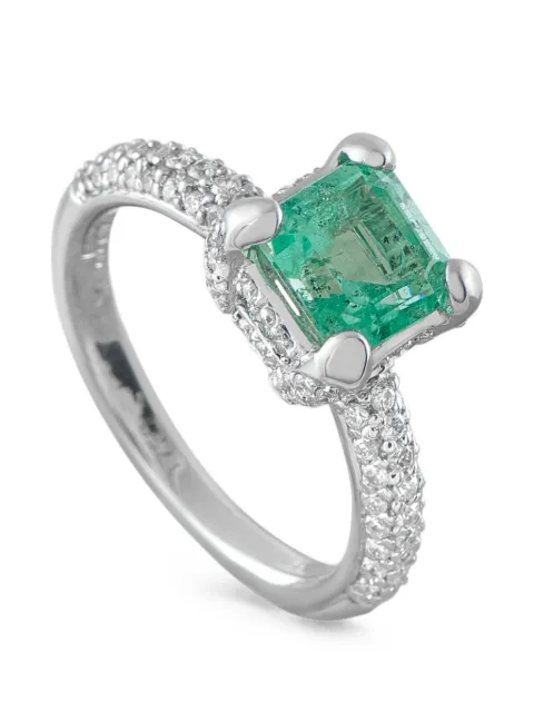 LB Exclusive emerald and diamond ring Silver MF25062526