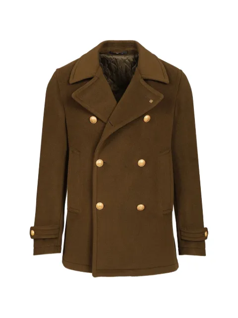 Tagliatore double-breasted wool pea coat Brown MONACOF