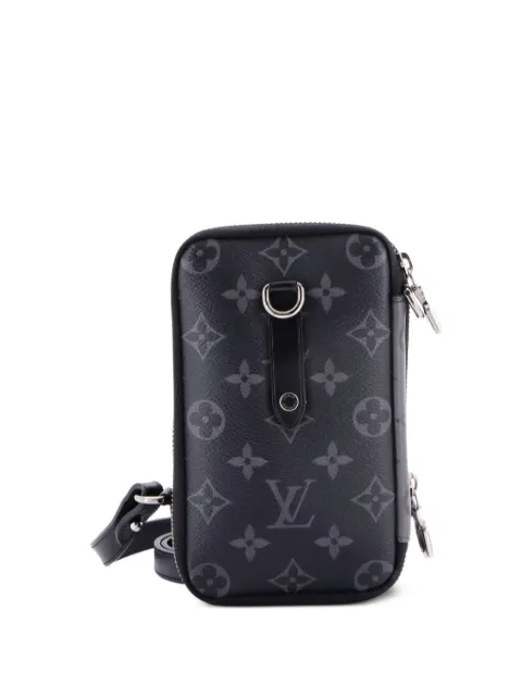 Louis Vuitton Pre-Owned Double Phone Pouch Reverse Monogram Eclipse Canvas clutch bag Black SBD9V1PXWJ3OVQ9G