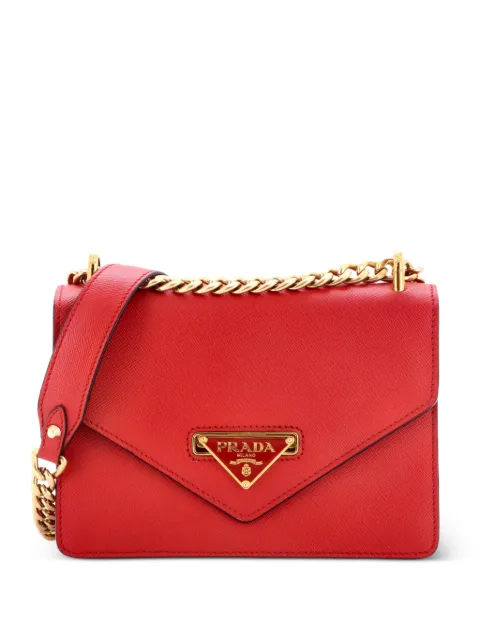 Prada Pre-Owned Envelope Flap Chain Shoulder bag Saffiano Leather Small crossbody bag Red DJHFIIBDREB0C7WW