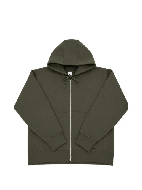 Nike logo-embroidered zip-up hoodie Green IO8750