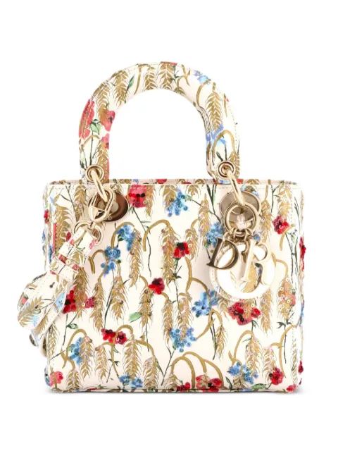 Christian Dior Pre-Owned My ABCDior Lady Dior Bag Embroidered Printed Leather satchel Multicolour B056QRBBDDN0BZ2N