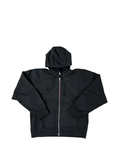 Nike logo-embroidered zip-up hoodie Black IO8750