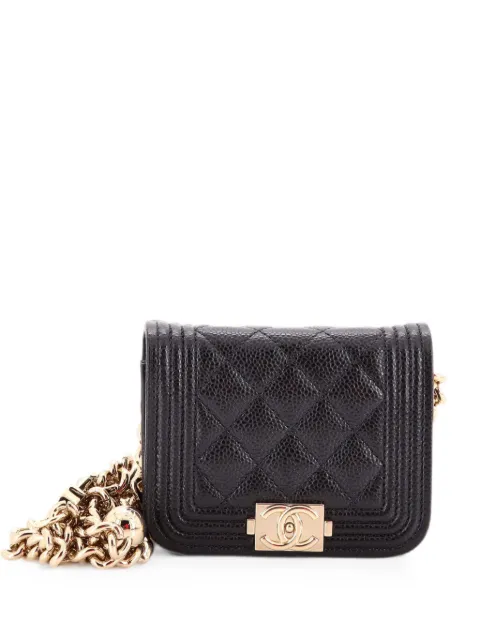 CHANEL Pre-Owned Boy Flap Chain Quilted Caviar belt bag Black X3ODO36CA15W9OUL