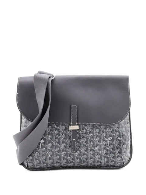 Goyard Pre-Owned Coursier Messenger Bag Coated Canvas and Leather crossbody bag Grey GAM6YKZKQ23GD882