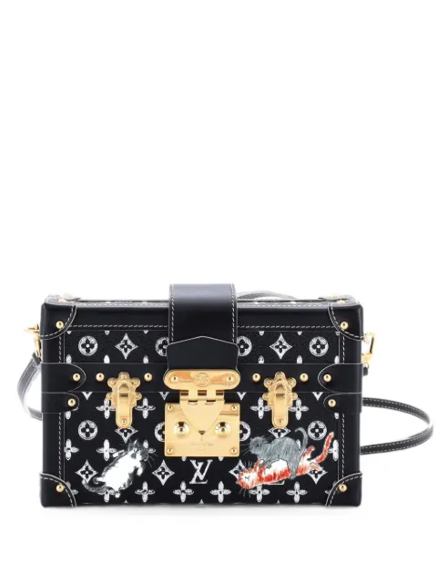 Louis Vuitton Pre-Owned Petite Malle Handbag Limited Edition Grace Coddington Catogram Canvas shoulder bag Black U85GLPQLNFVAENIC